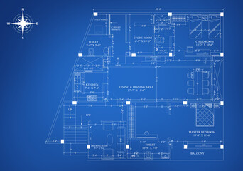 Architectural drawings blueprint