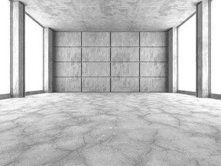 Abstract architecture background. Empty rough concrete interior