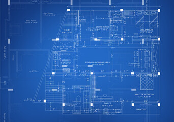 Architectural drawings blueprint