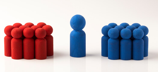 Be unique and different. Red figurine is stand out from the crowd.