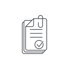 Set of paper documents. Vector linear icon isolated on white background.