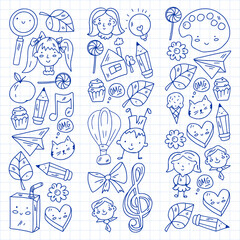 Creativity and imagination. Vector illustration. Children education.