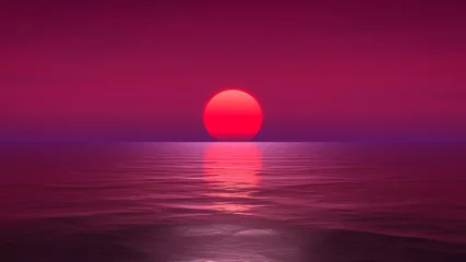 Poster Im Rahmen toller Sonnenuntergang über dem Meer © magann