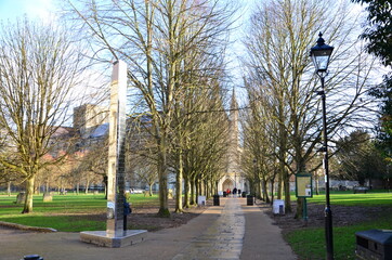In the park of Winchester cathedral 