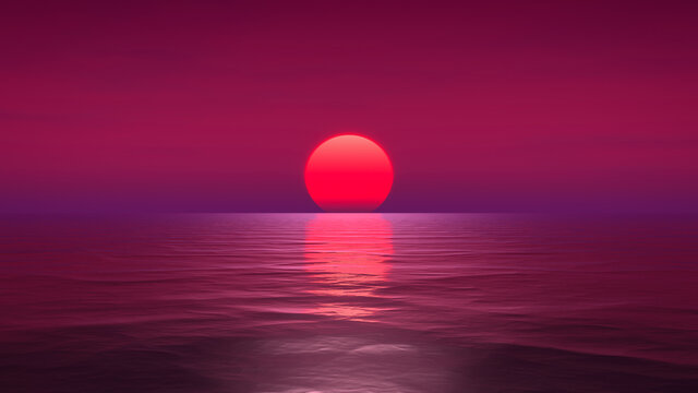 great sunset over the ocean