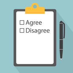 agree, disagree form and pen- vector illustration