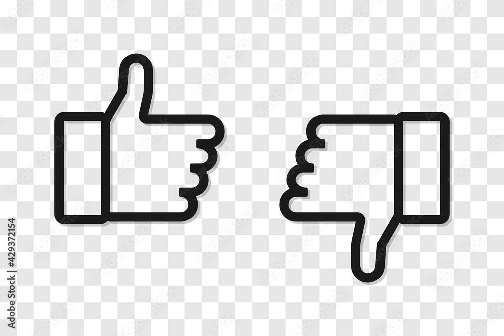 Poster like. thumb up and down. thumb up vector icon. concept thumbs up and down. vector like and dislike. 