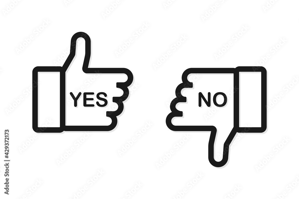 Canvas Prints like. thumb up and down. yes or no. thumb up vector icon. concept thumbs up and down. vector like an
