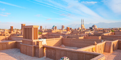 Historic City of Yazd with famous wind towers - YAZD, IRAN