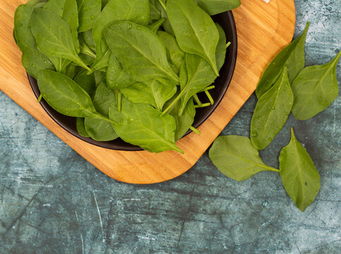 Baby spinach leaves stock photo