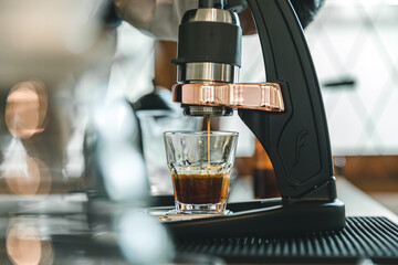 espresso machine in cafe