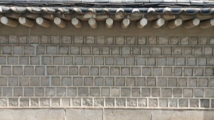 Korean traditional style stone wall of the house
