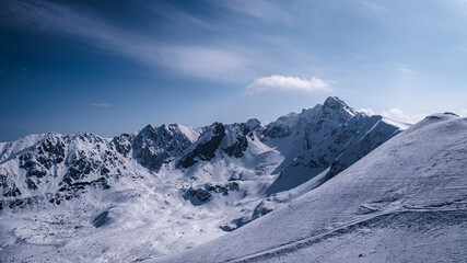 Marvelous winter mountains at Kasprowy Wierch in Poland