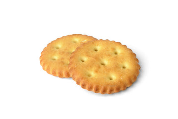 Salt crackers isolated on white background.