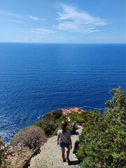 Fototapeta premium hiking in Liguria, Monesteroli staircase, Italy