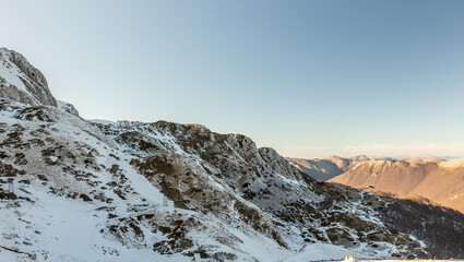 Landscape of the peaks and valleys of Monte Terminillo
