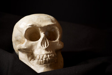Clay human skull