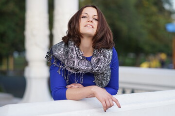 Portrait of a young beautiful girl in the park
