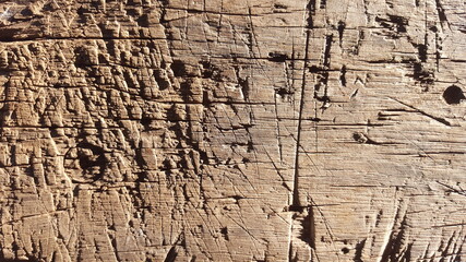 old wood texture.Wood texture background. Rough surface of old knotted table with nature pattern. Top view of vintage wooden timber with cracks