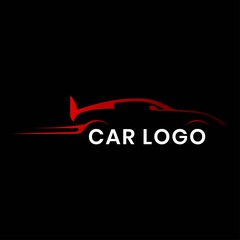 Car logo in simple outline vector graphic design template