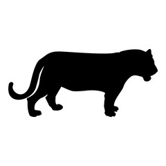 Silhouette tiger black color vector illustration flat style image