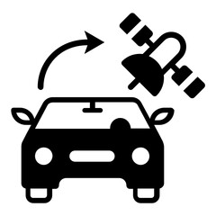 self driving car satellite navigation system Concept, Autopilot network Vector Icon Design, Autonomous driverless vehicle Symbol, Robo car Sign, Automated driving system stock illustration