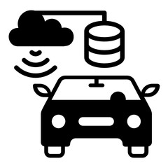 Self driving data storage Concept,  Cloud Robotics Management Vector Icon Design, Autonomous driverless vehicle Symbol, Robo car Sign, Automated driving system stock illustration