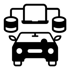 Self driving Car Data Storage Concept Vector Icon Design, Autonomous driverless vehicle Symbol, Robo car Sign, Automated driving system stock illustration