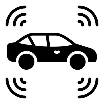Self driving Sensor rich Concept Vector Icon Design, Autonomous driverless vehicle Symbol, Robo car Sign, Automated driving system stock illustration