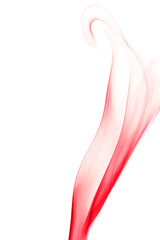 swirling movement of red smoke group, abstract line Isolated on white background