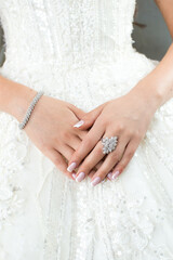 Bride's hands jewelry