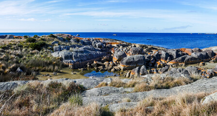 View of the coast, Bay of Fires, Tasmania, Australia