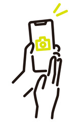 シンプル　イラスト　スマホで撮影する