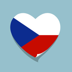 I love Czech Republic flag heart