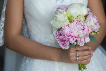 Wedding bouquet in bride's hands