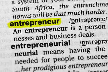 Highlighted word entrepreneur concept and meaning