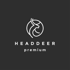 deer hunter logo type, template, and vector on black background