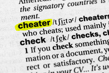 Highlighted word cheater concept and meaning