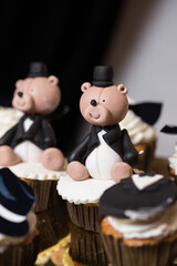 Cupcake and teddy bear to top