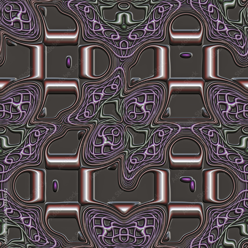 Poster 3d effect - abstract metallic surface pattern