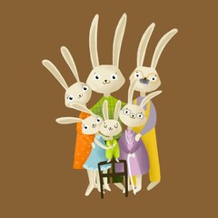 happy family with children