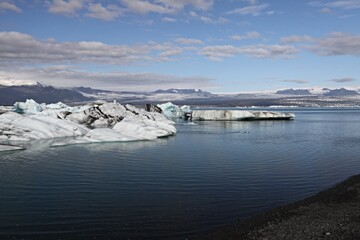 View of Jokulsarlon glacier lake. Vatnajokull National Park. Iceland. Europe.