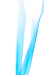 Swirling motion of blue smoke or fog group, abstract line isolated on white background