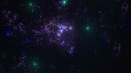 3d effect - abstract space scene 