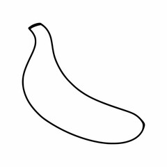 Banana coloring book for kids. Banana in the style of doodle.
