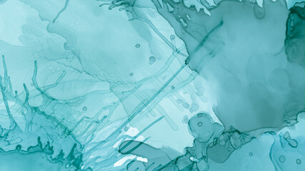 Watercolor Paint Background. Pastel Fluid Liquid. Blue Cloud Gradient Abstraction. Green Pastel Fluid Design. Blue Ocean Modern Abstraction. Watercolor Color Wallpaper. Alcohol Inks Pattern.