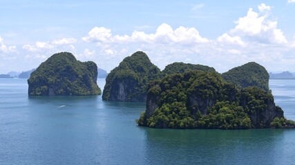 Beautiful Seascape view of Ko Hong the group islands in Andaman Sea, Krabi Province, Thailand. Koh Hong island view point to beautiful scenery view 360 degree.