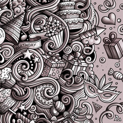 Cartoon hand-drawn doodles holidays illustration