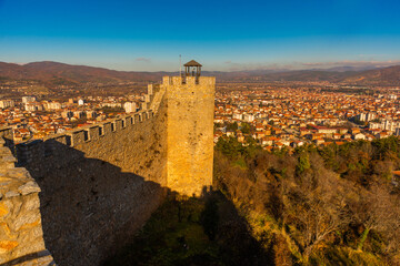 OHRID, NORTH MACEDONIA: The Old Fortress of King Samuel or Samuel's Stronghold in Ohrid, a UNESCO...