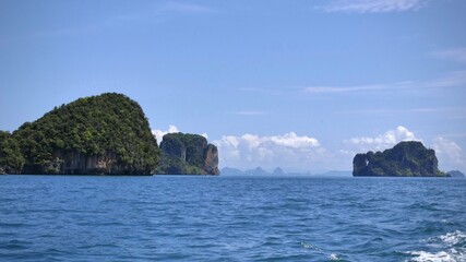 Fototapeta na wymiar Beautiful limestone island in Andaman sea, The famous destination at Krabi Province, Thailand.